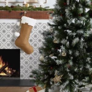 Kookaburra by Ugg Brown Faux Suede Stocking with Pom-Poms